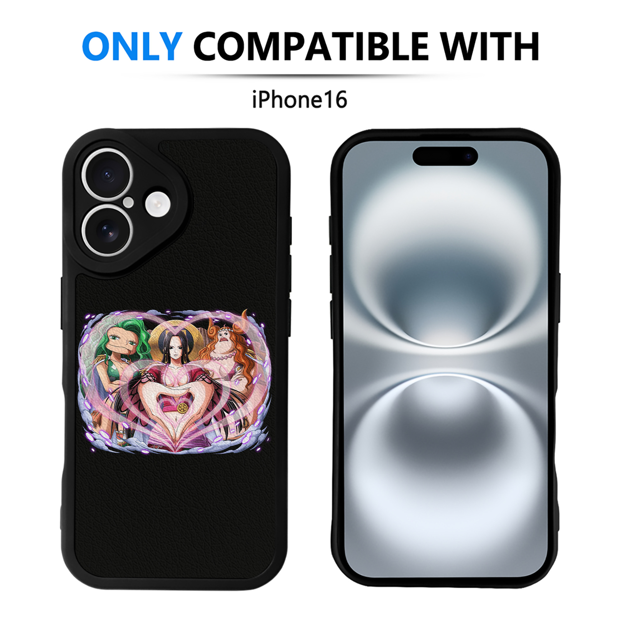 （画像用） ワンピース ボア・ハンコック ONE PIECE Boa·Hancock 【iPhone 16シリーズ対応】シリコンスマホケース（レザー調） 材質：シリコン